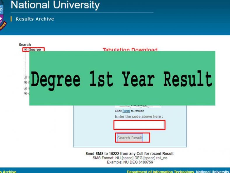 NU Degree 1st Year Result 2024 – (Session 21-22)