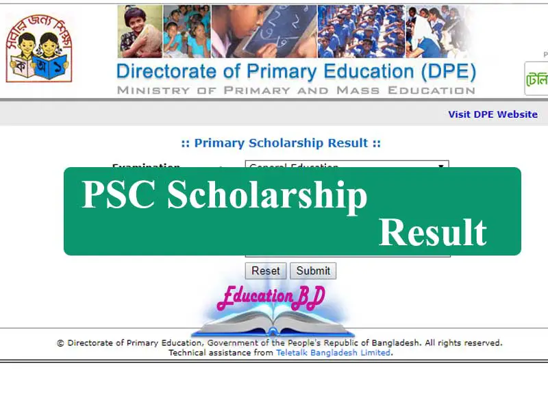 PSC scholarship result 2020