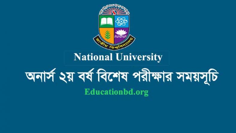 Honours 2nd Year Special Exam Routine 2021- Nu.ac.bd