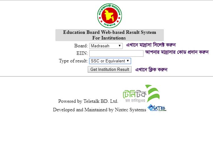 Dakhil Result 2019 Madrasah Board institution