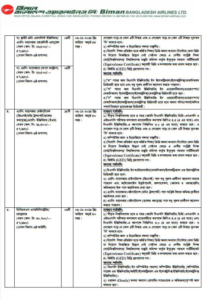 Biman Bangladesh Airlines Job Circular 2021 - Educationbd