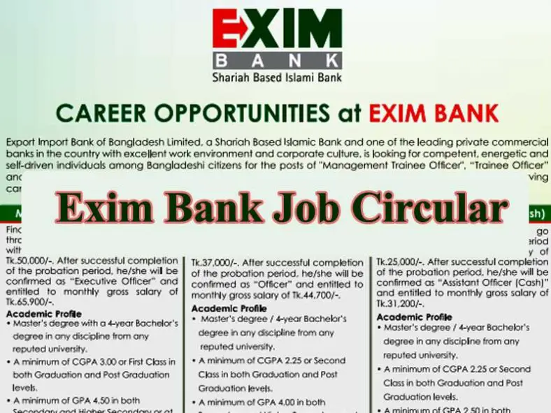 Exim Bank Job Circular 2022| Career.eximbankbd.com