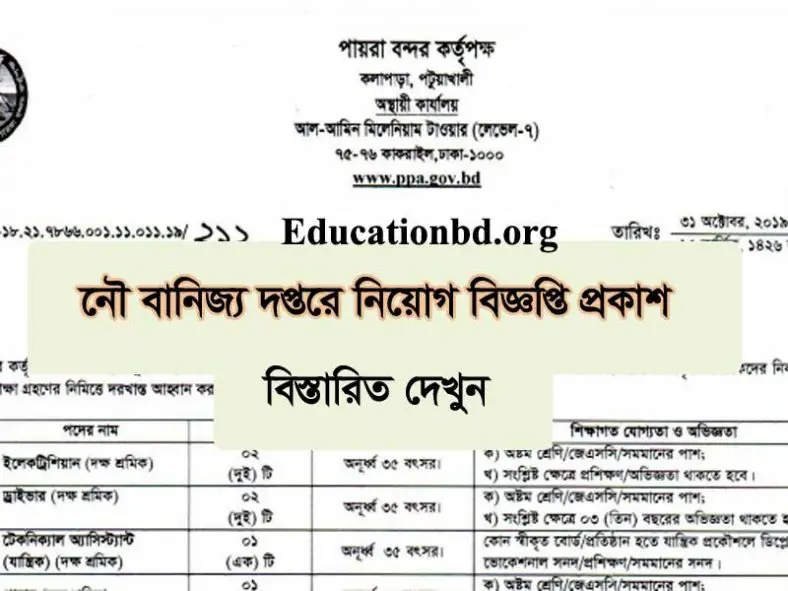 Payra Port Authority Job Circular 2021 | www.ppa.gov.bd
