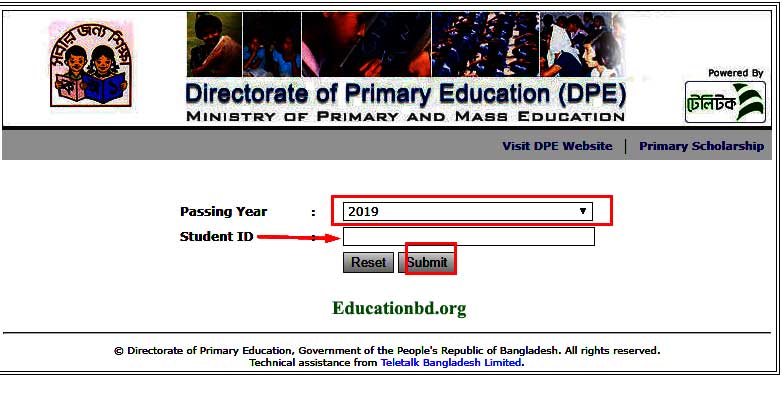 Dhaka Board PSC Result 2019