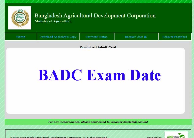 BADC Exam Date 2020