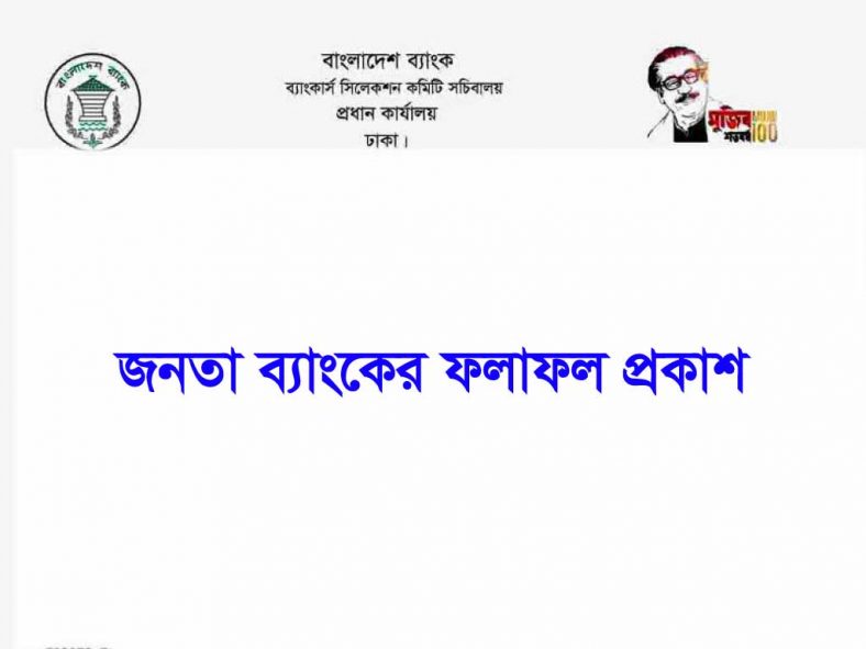 Janata Bank Exam Result 2020(AEO) – Published