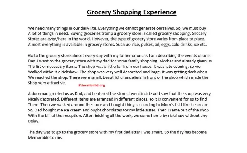 Grocery Shopping Experience