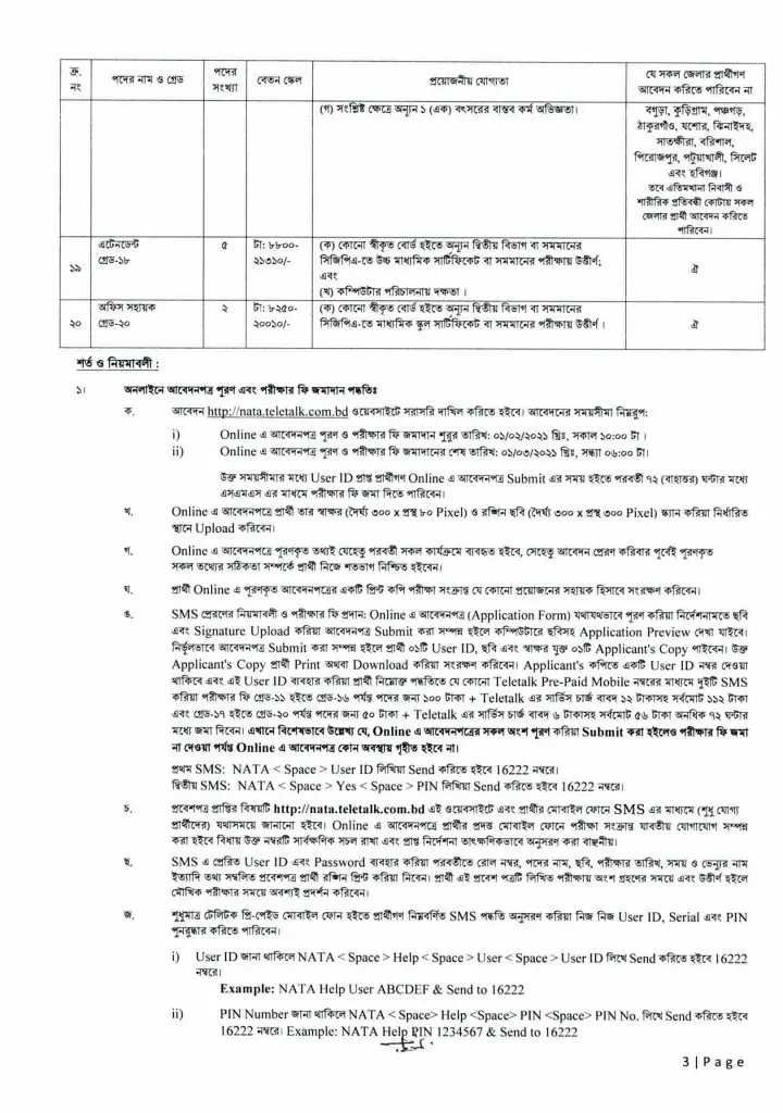 NATA job Application Process