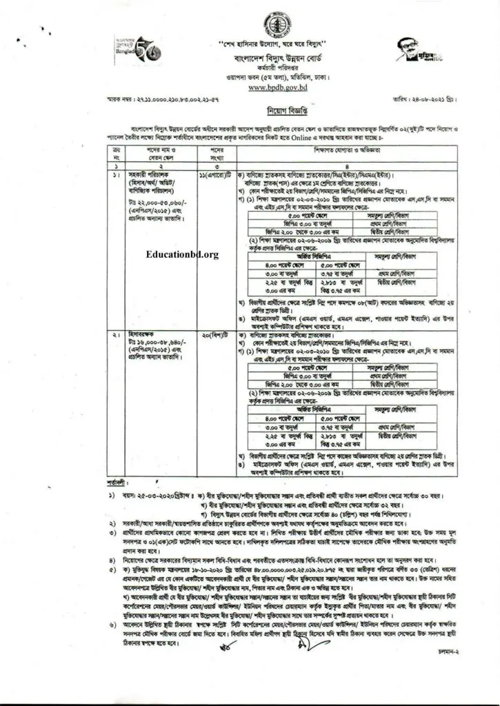 BPDB Job Circular 2022