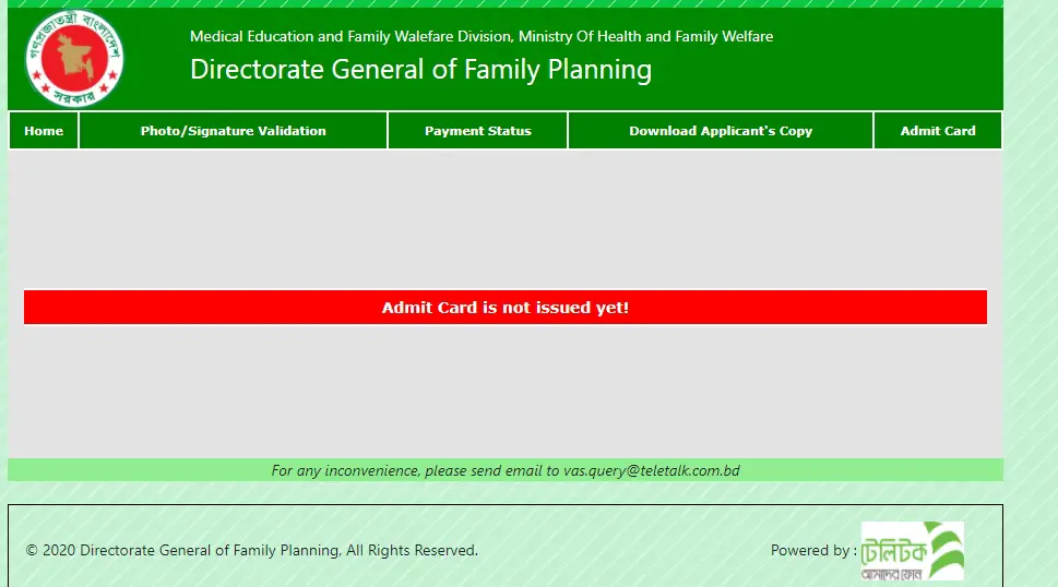 DGFP Admit Card Download 2021