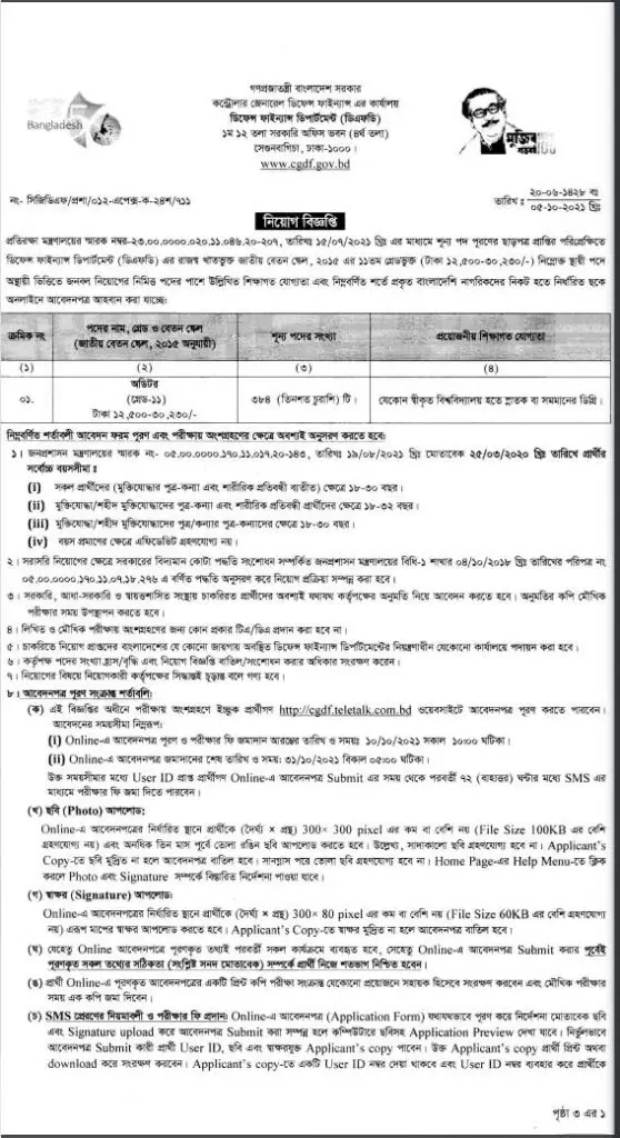 CGDF Job Circular 2021