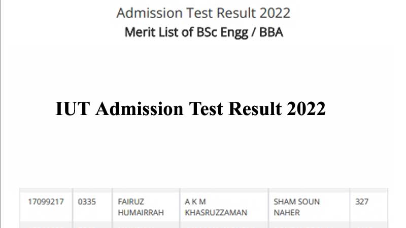 IUT Admission Result 2022
