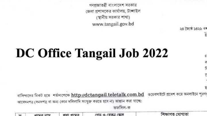 DCTANGAIL Job Circular 2022