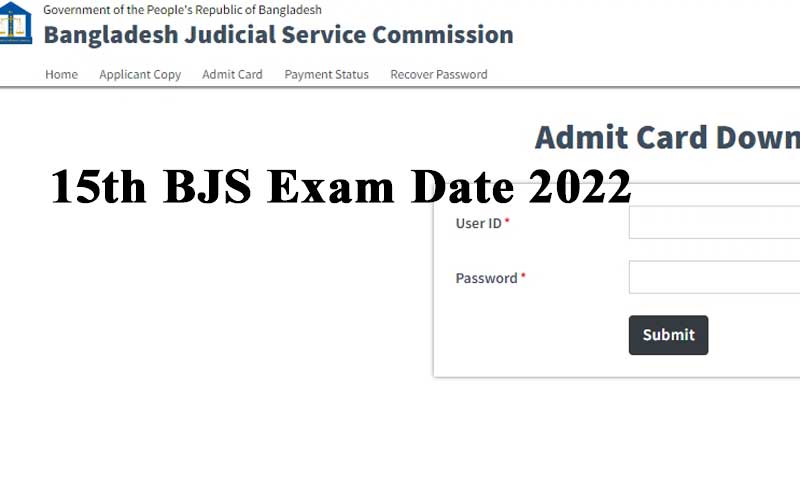 15th BJS Exam Date 2022