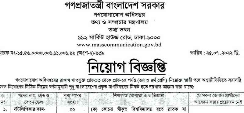 MCD Job Circular 2022
