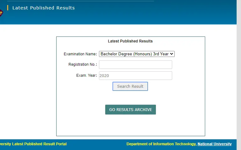 Honours 3rd Year Result 2023