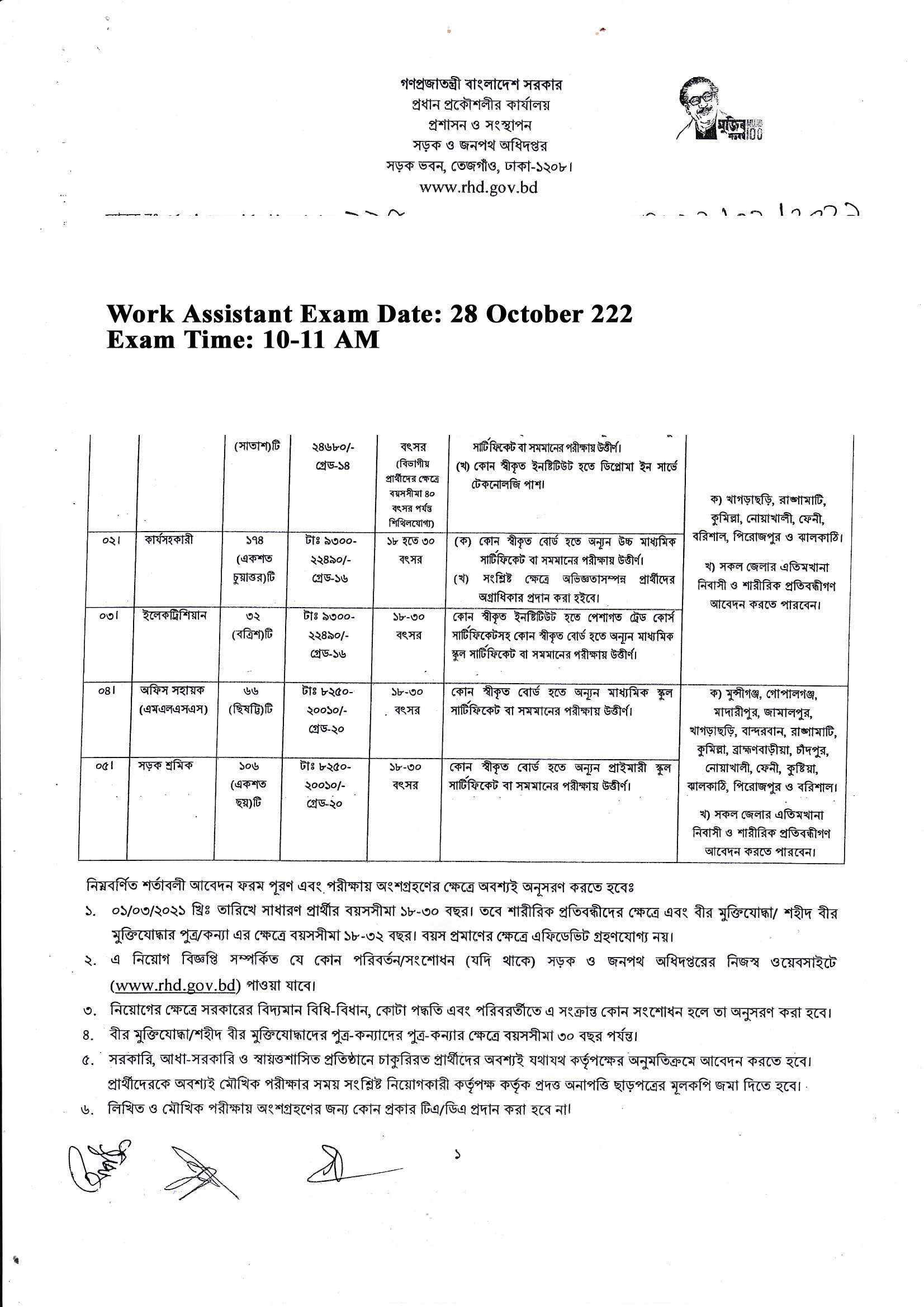 RHD Exam Date 2022, Admit & Seat Plan Educationbd