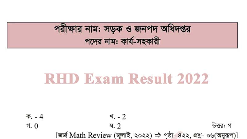RHD Exam Result 2022