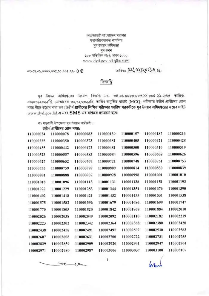 DYD Exam Result 2023