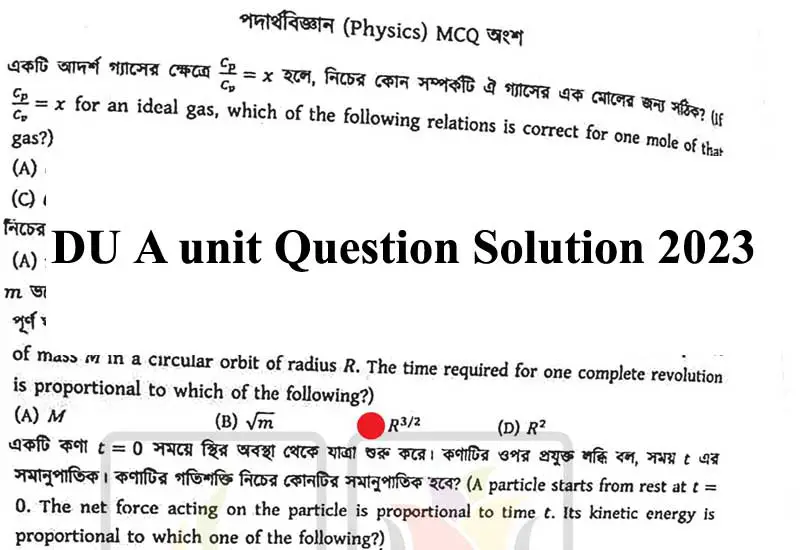 DU A unit Question Solution 2023