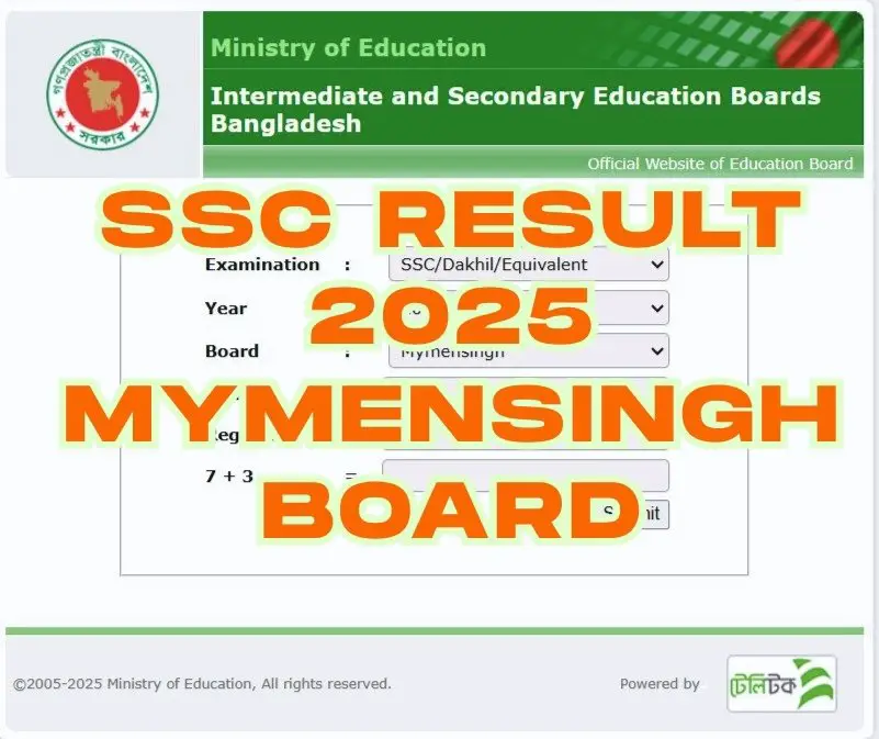 SSC Result 2025 Mymensingh Board: Detail Marksheet