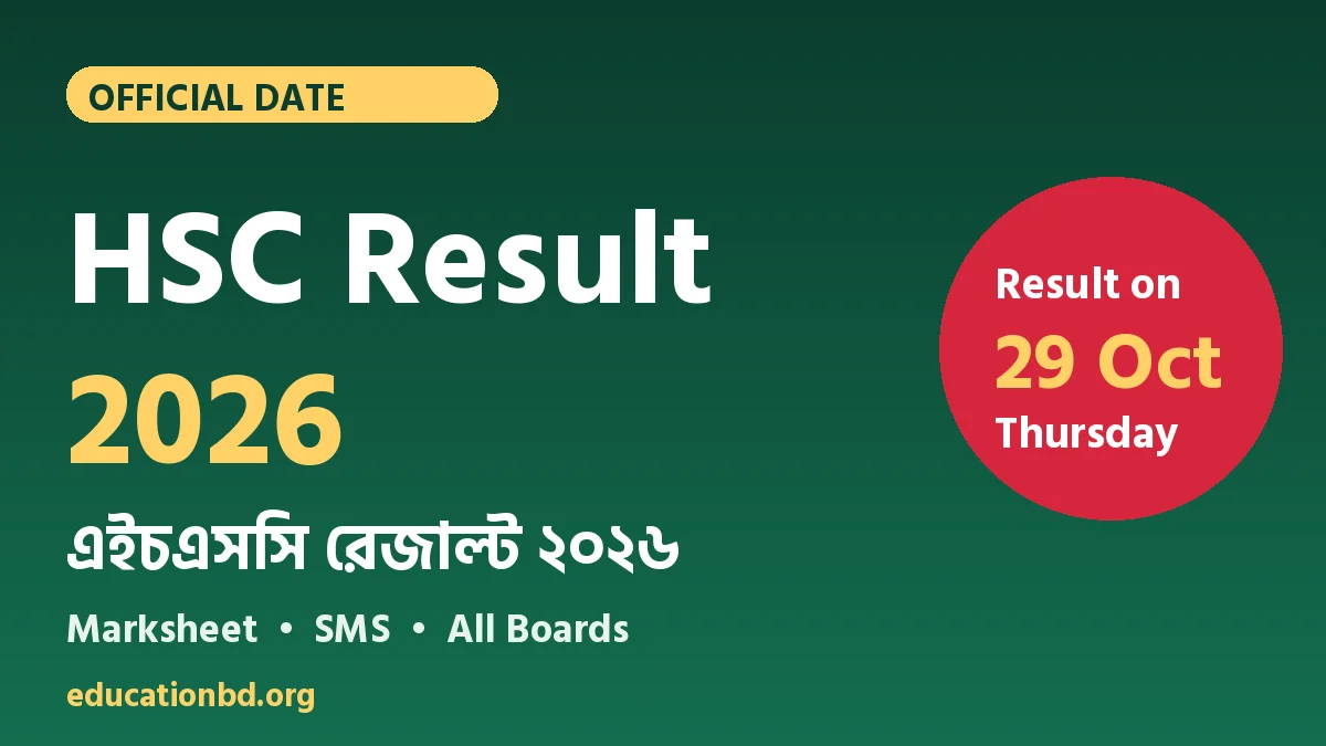HSC Result 2026 on 29 October 2026 – marksheet and SMS