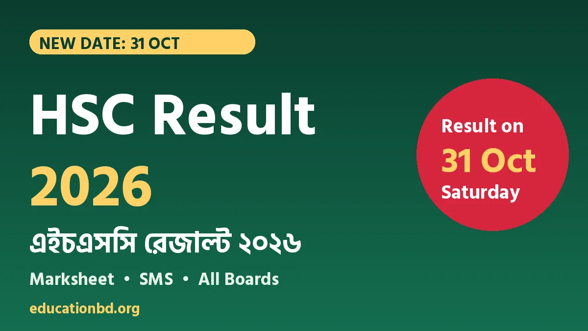 HSC Result 2026 on 31 October 2026 (Saturday) – marksheet and SMS