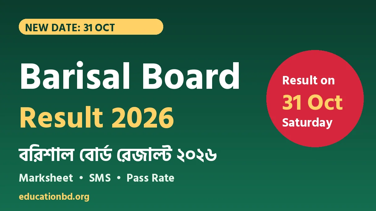 HSC Result 2026 Barisal Board on 31 October 2026 (Saturday) – marksheet and SMS