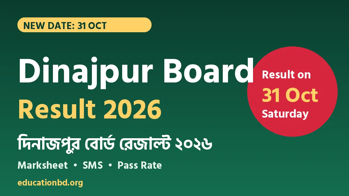 HSC Result 2026 Dinajpur Board on 31 October 2026 (Saturday) – marksheet and SMS