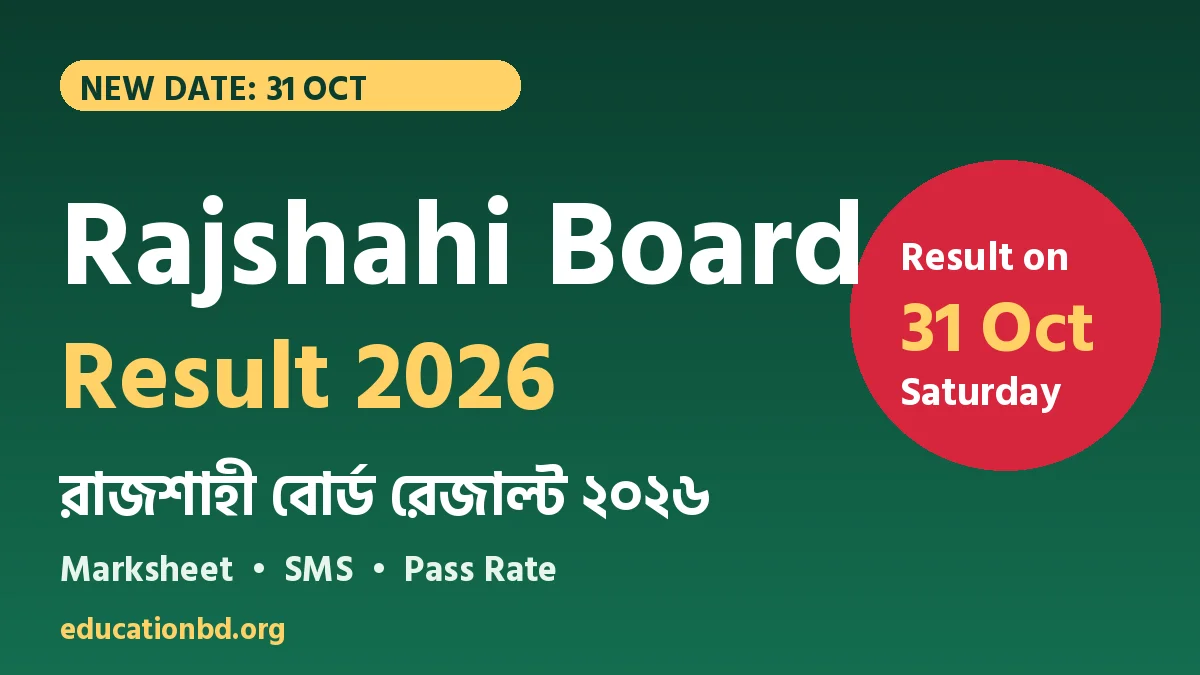 HSC Result 2026 Rajshahi Board on 31 October 2026 (Saturday) – marksheet and SMS
