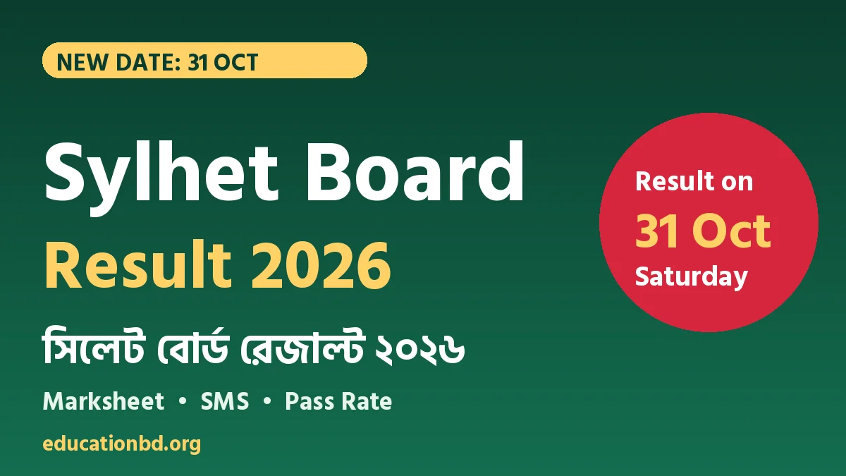 HSC Result 2026 Sylhet Board on 31 October 2026 (Saturday) – marksheet and SMS